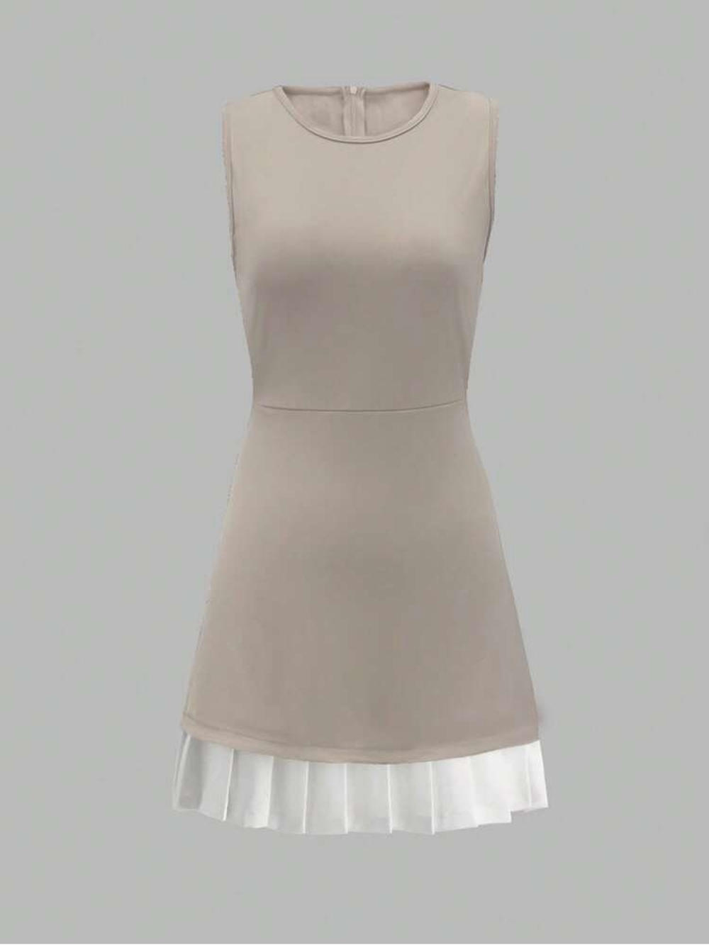 Commense Sleeveless A-Line Two-Tone Pleated Hem Mini Dress NWT - Picture 6 of 6